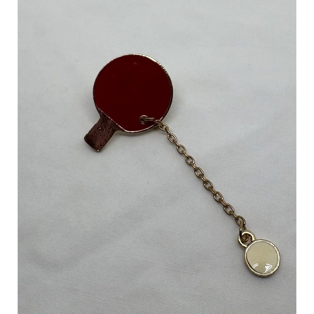 Unique Ping Pong Paddle Pin Red Enamel Paddle Backpack Hat Brooch Table Tennis‎